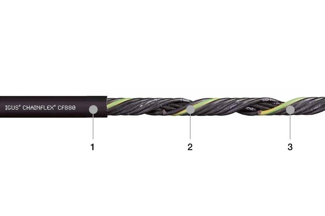 igus チェーンフレックス可動専用ケーブル 10m ( CF130.02.12.UL-10 ) イグス(株) (メーカー取寄) igus チェーンフレックス可動専用ケーブル 10m ( .250.01-10 )