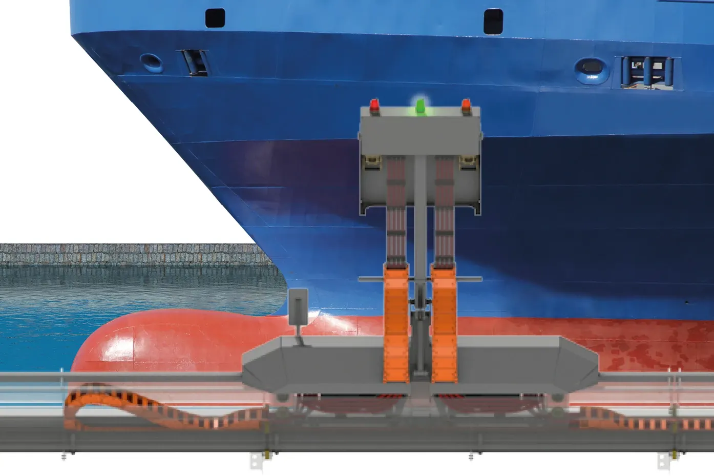 imspo in front of harbour background