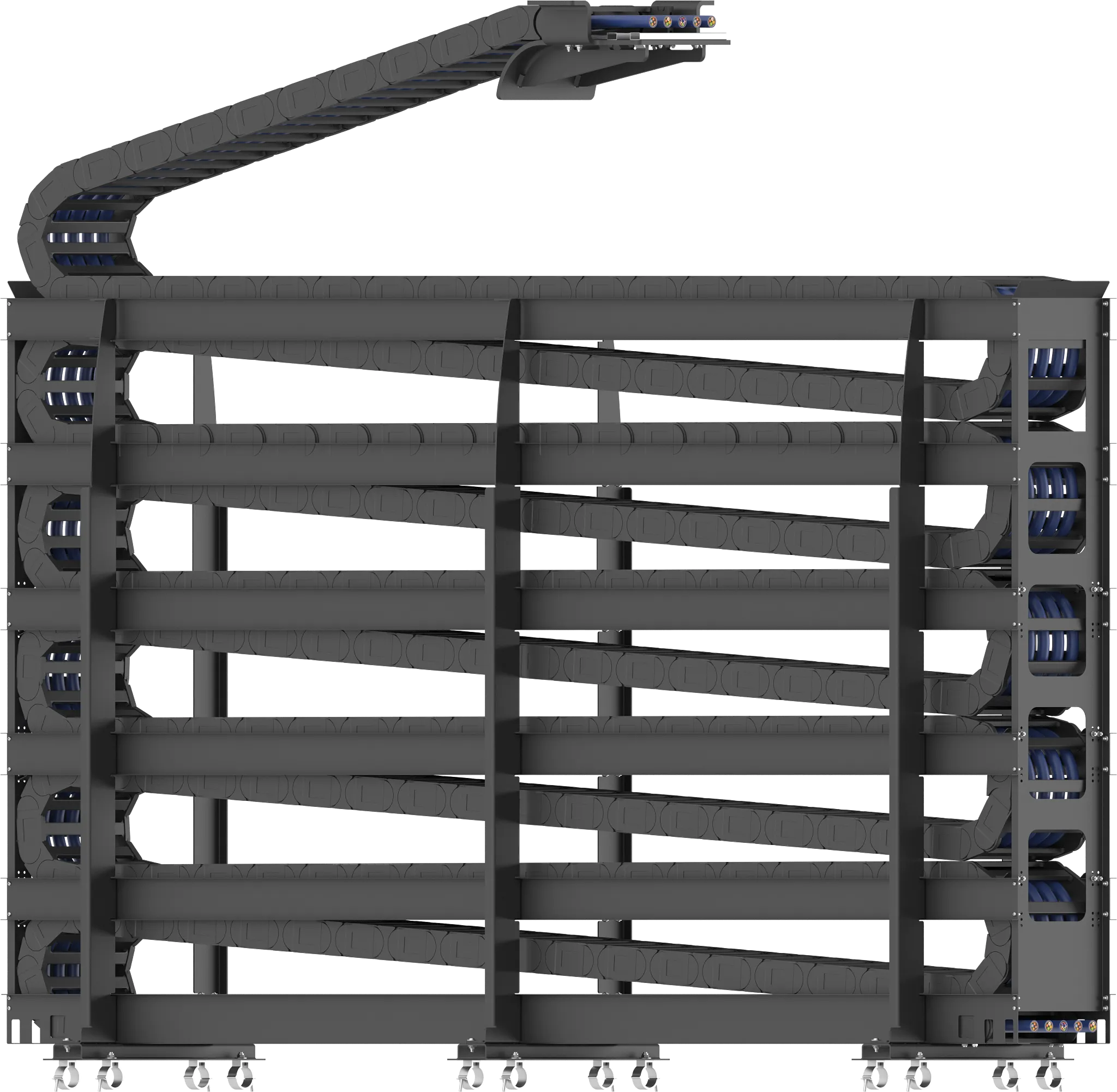 Zig-zag energy chain system