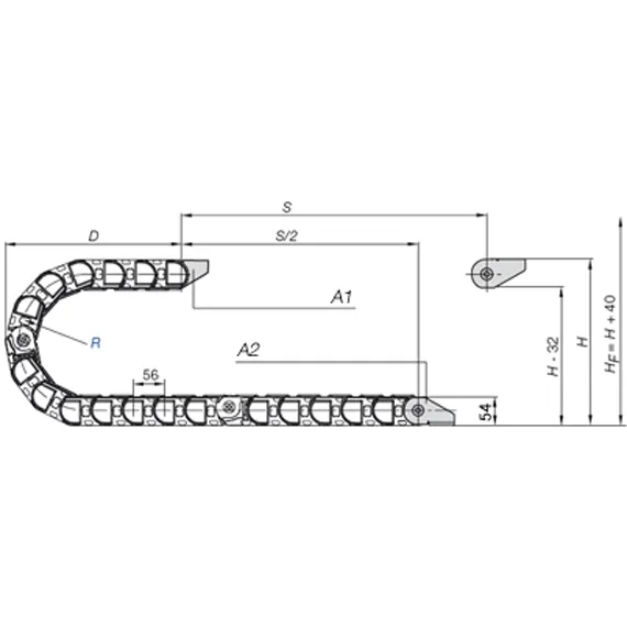 technical drawing igus e-chain p4_32