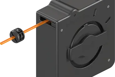 mini cable reel with spring and ratchet lever