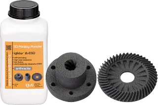 3D printing powder: black and electrostatically dissipative