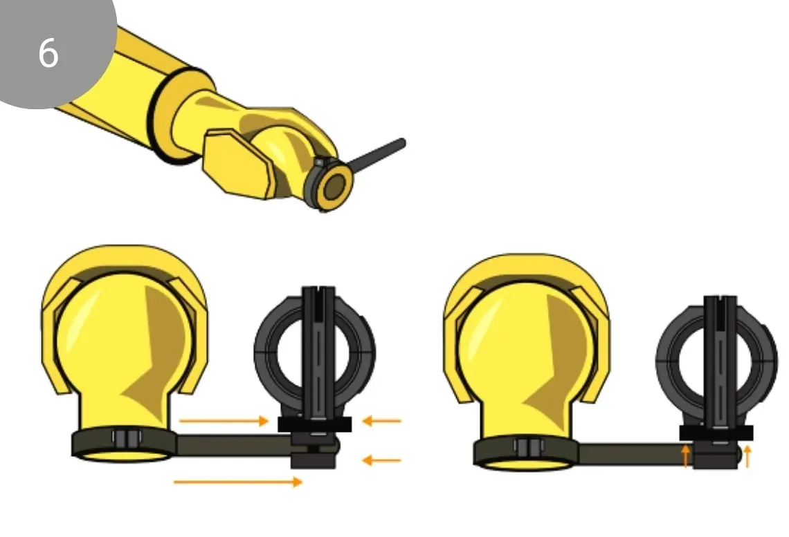 Installation du soutien de l'axe 6