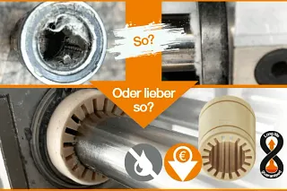 Vuil lineair lager op as versus schoon igus lager op as