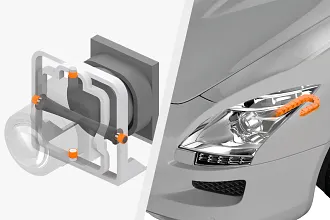 Gleitlager und e-kette im Scheinwerfer