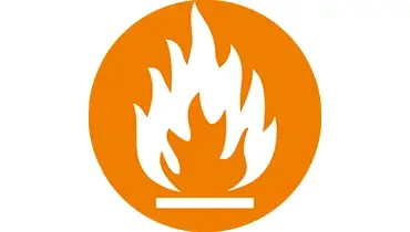 Icon Hitze mit Flamme