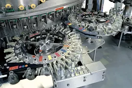 Rodas de fixar garrafas no enchimento de bebidas