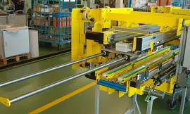 Lager- och hämtningsmaskin med drylin W och igibal stående lager