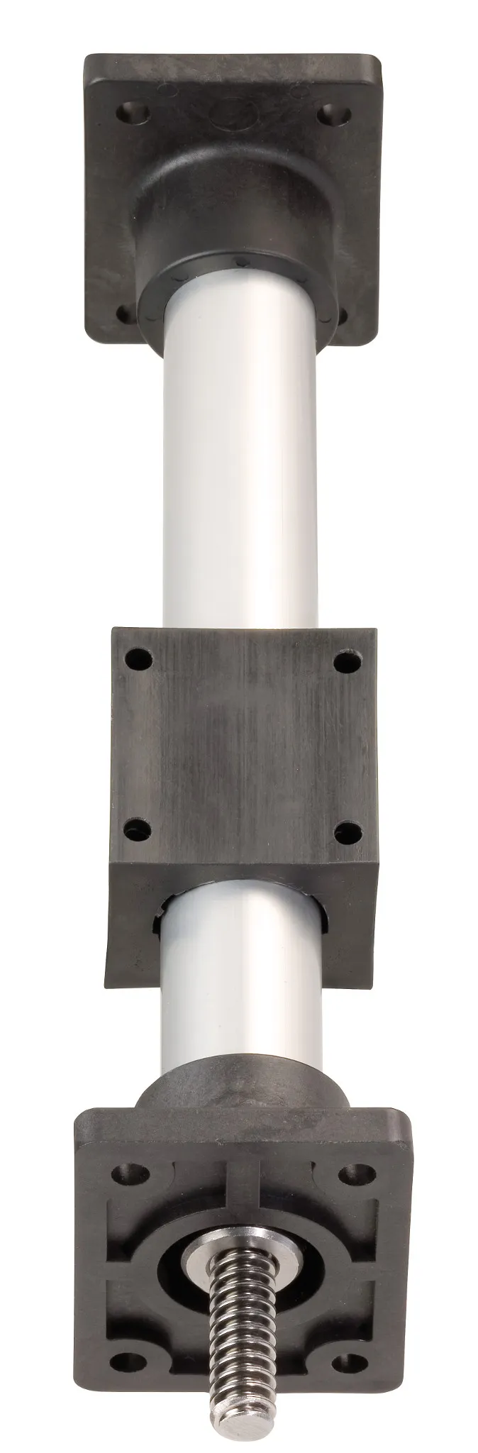 Single-tube linear unit with double flange