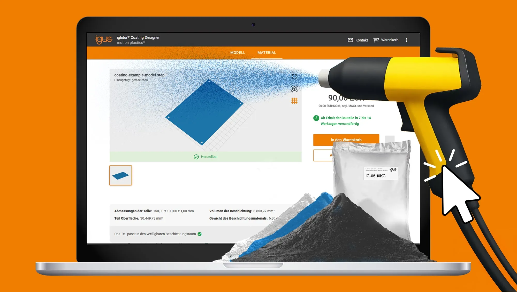 Bauteil wird mit iglidur Werkstoff beschichtet