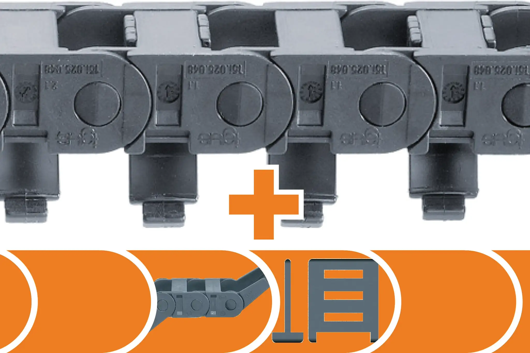 PACK.B15I.038.048.300.300.01 product image <p><b>1 complete set consists of:</b><br></p><p>+ Mounting brackets<br>+ 2 of B15i series energy chains for X and Y axes<br>+ Separators</p>