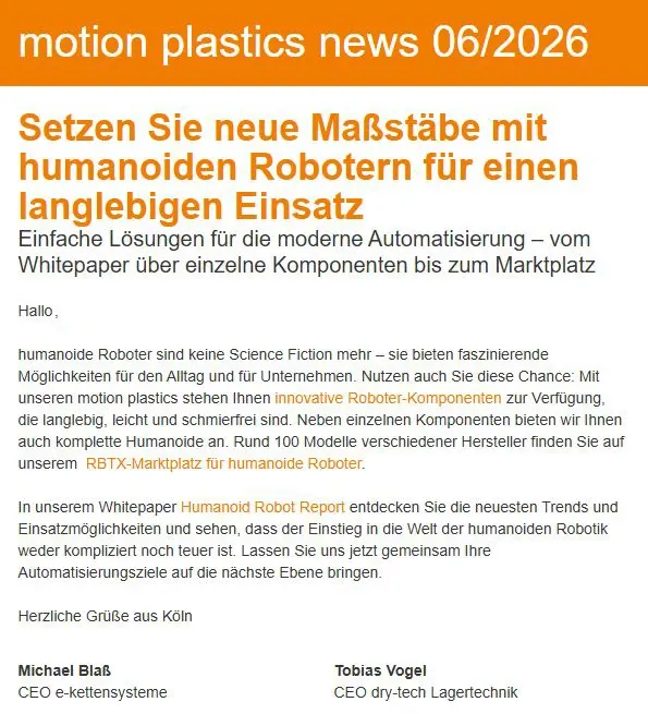 Editorial der motion plastics news 6/2026