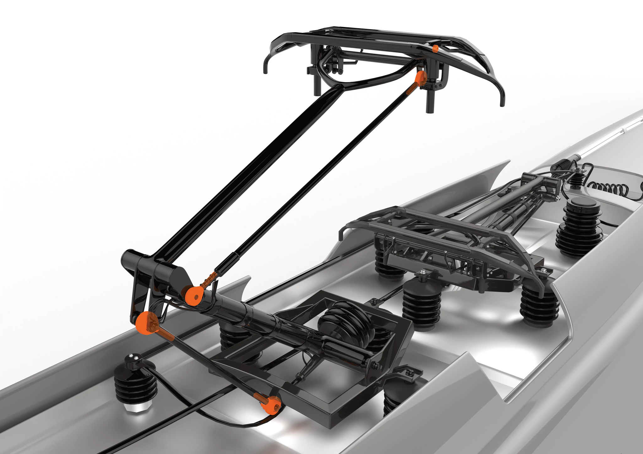 Railway pantographs marked orange with igubal
