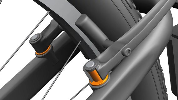 Frein de type cantilever avec paliers lisses iglidur