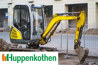 Mini excavator stock photo