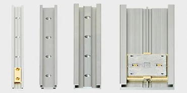 Geleiderails zilvergeanodiseerd