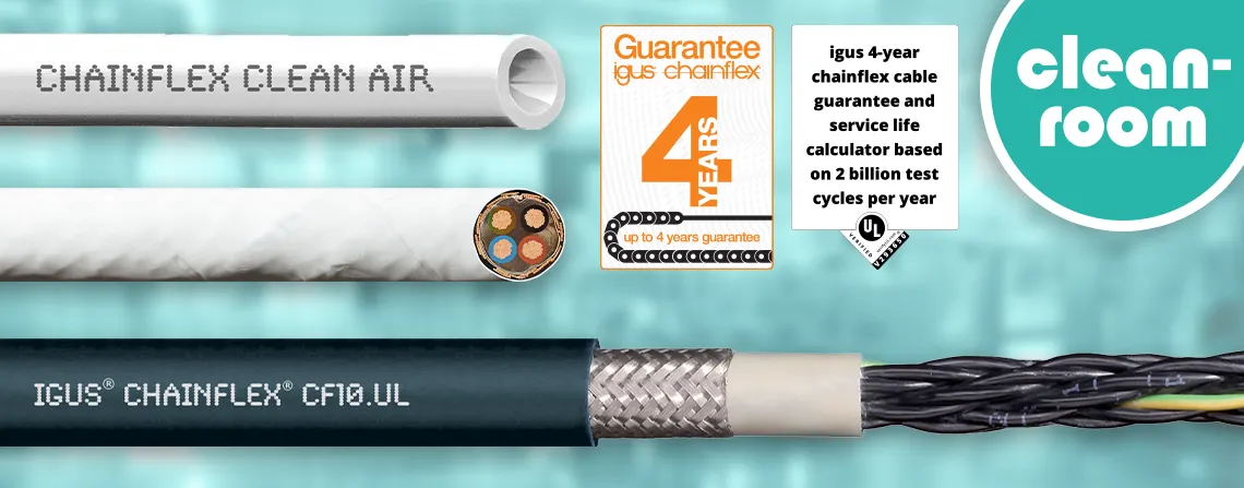 chainflex cable and hoses for cleanroom with 4 year guarantee