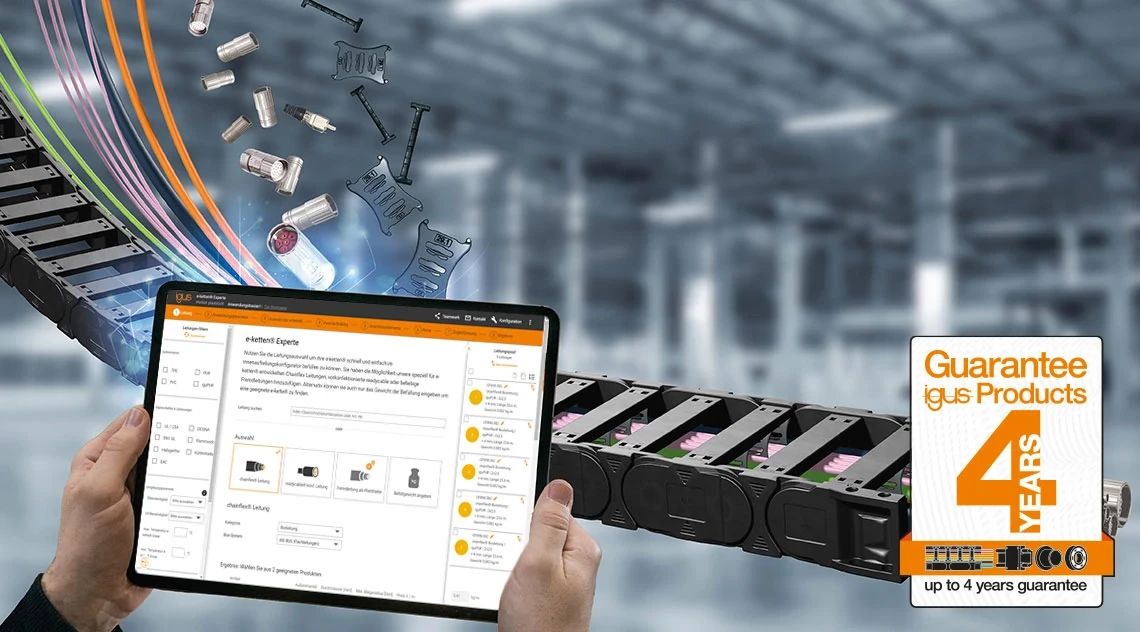 Find the right mounting bracket in the energy chain configurator