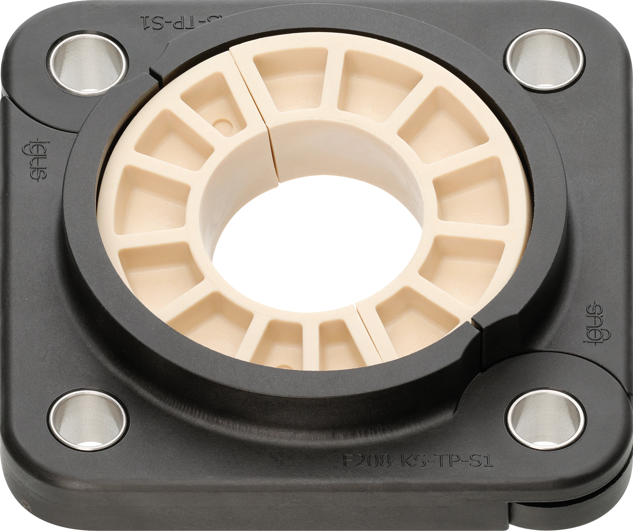 Mancal de flange compacto com quatro furos