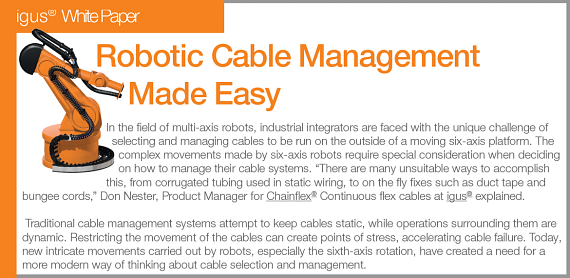 white paper cover robotic cable management