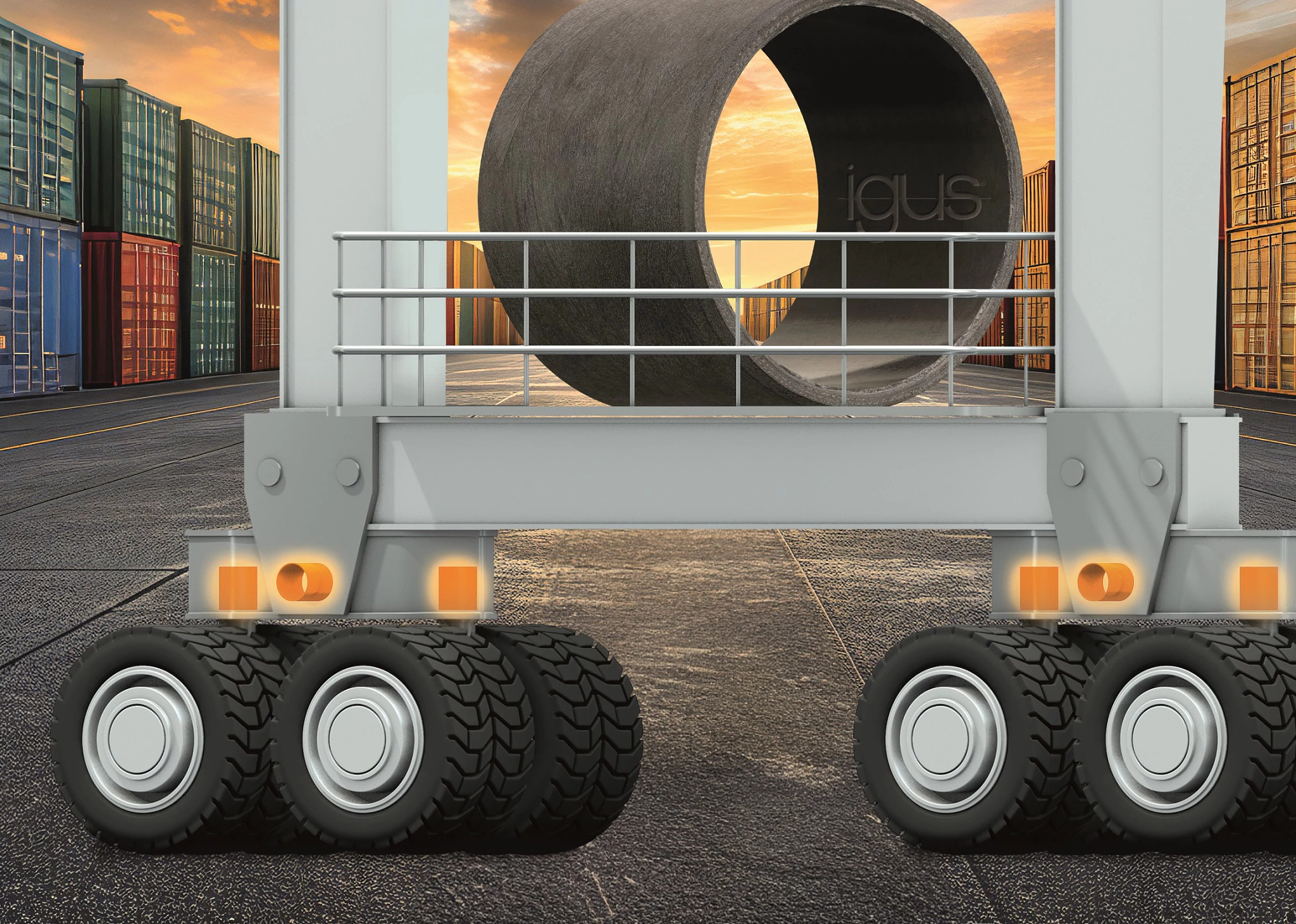 igus presents lubrication-free and corrosion-resistant polymer bearings for STS, RTG and RMG cranes