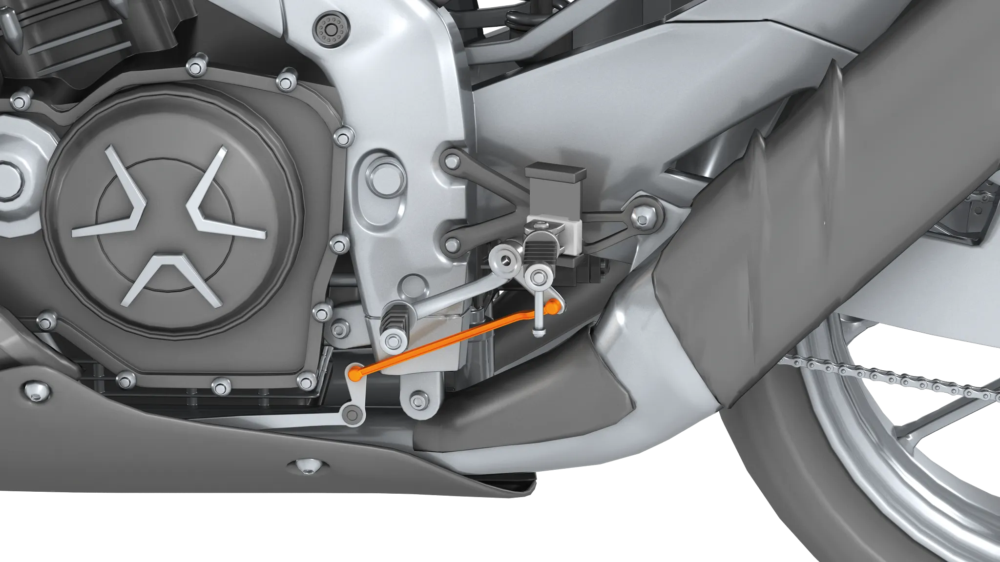 Motorbike foot mechanism
