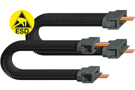 Corrugated tubes e-skin soft ESD for cleanroom applications