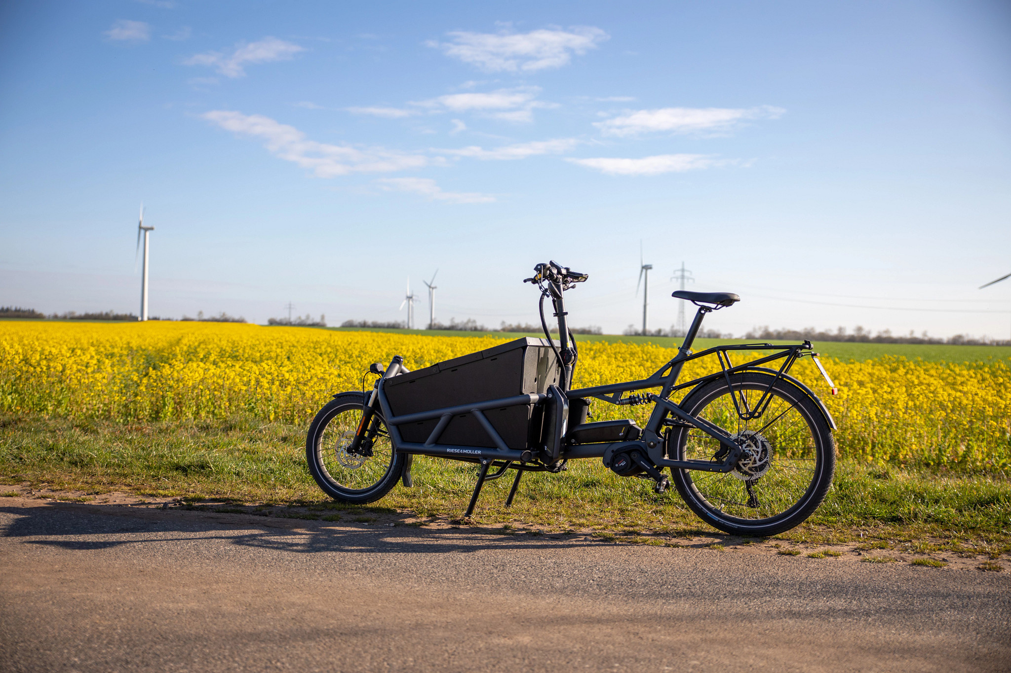 Cargo bike on dirt road