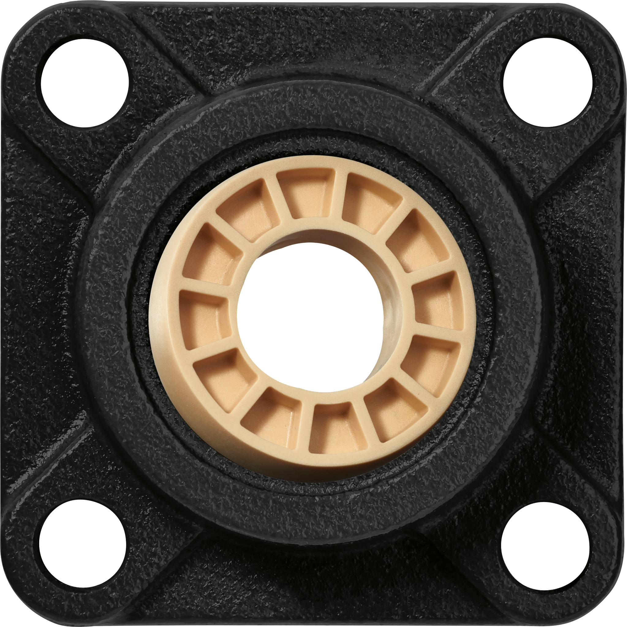 Flange mounted bearing with spherical insert bearing