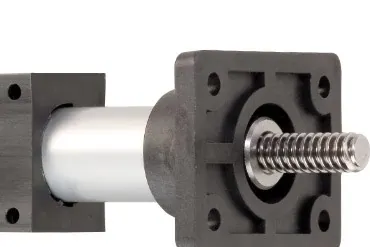 Single-tube linear unit with double flange