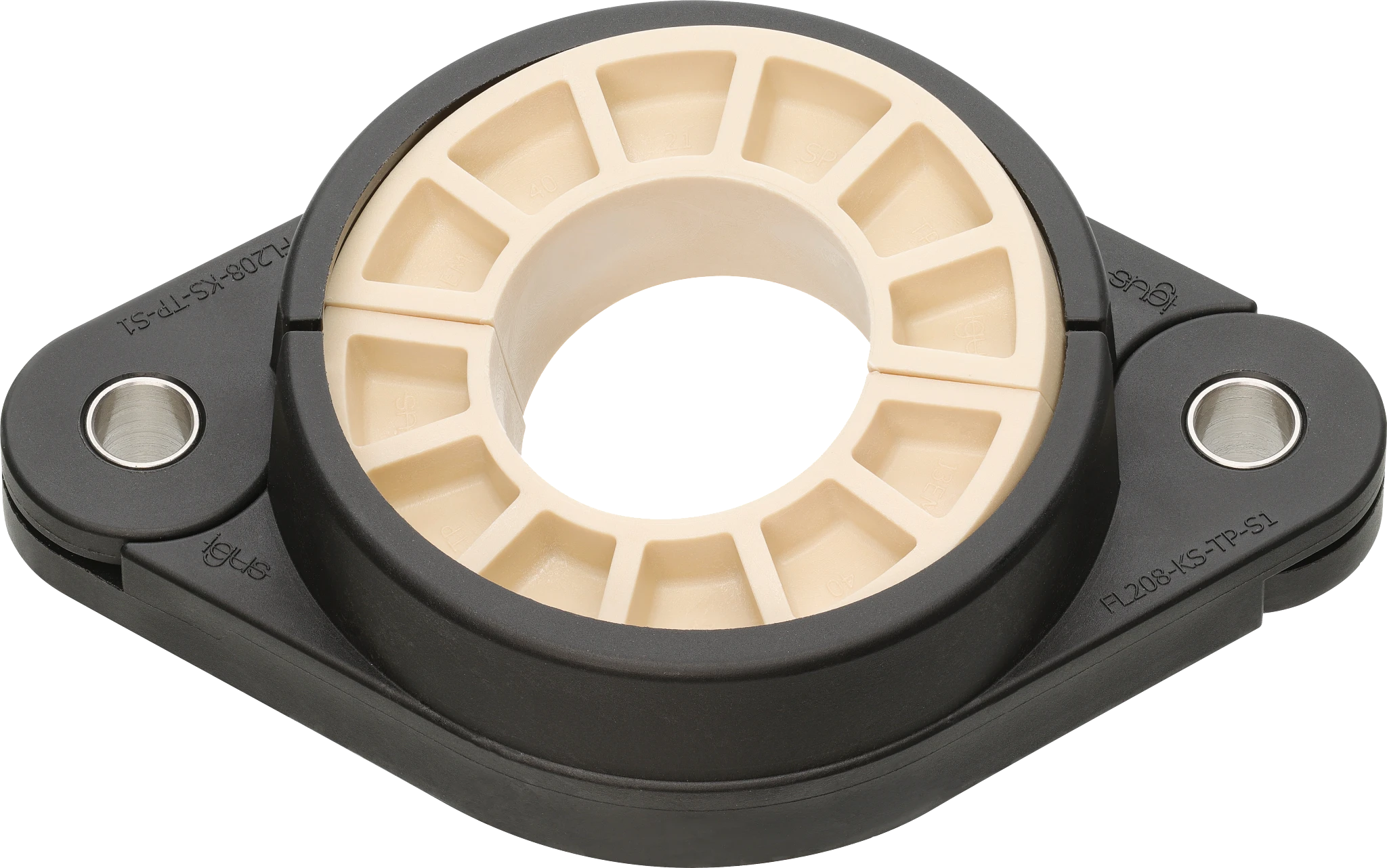 Mancal de flange compacto com dois furos