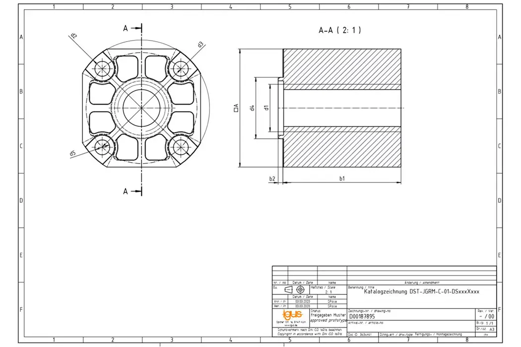 DST-JGRM-C-01-DS14X25 technical drawing
