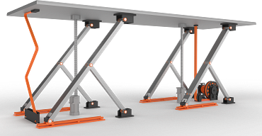 scissor lift stage platform with zig-zag system