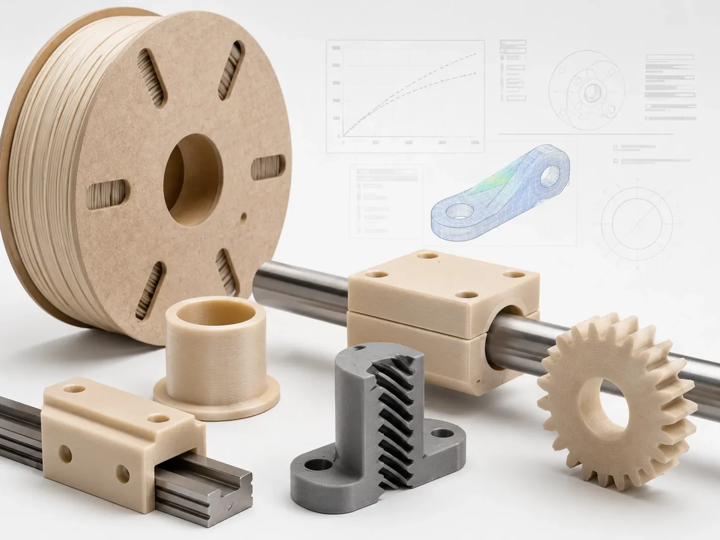 3d printer filament used to create gears and bearings 
