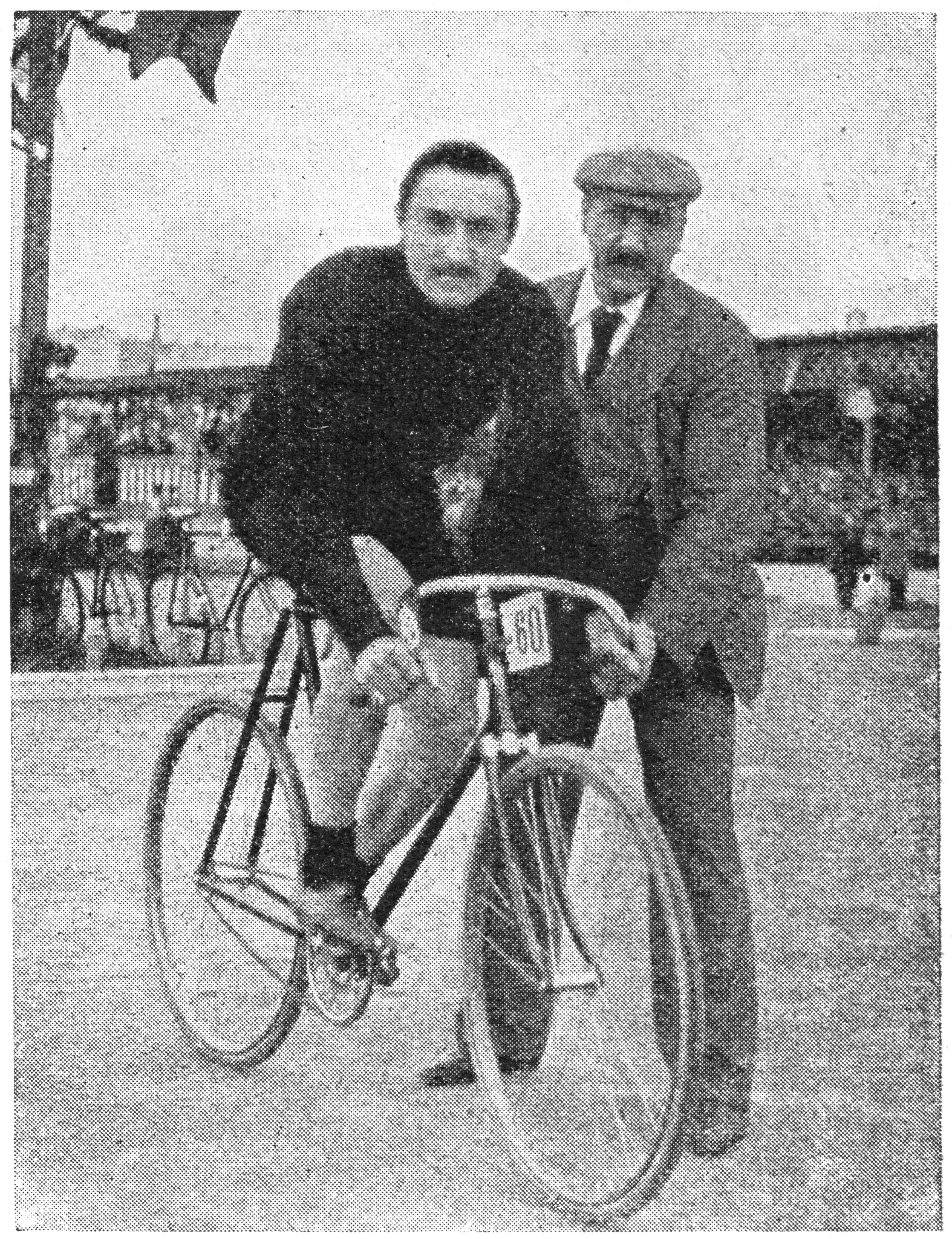 Cyclist illustration from the 19th century.