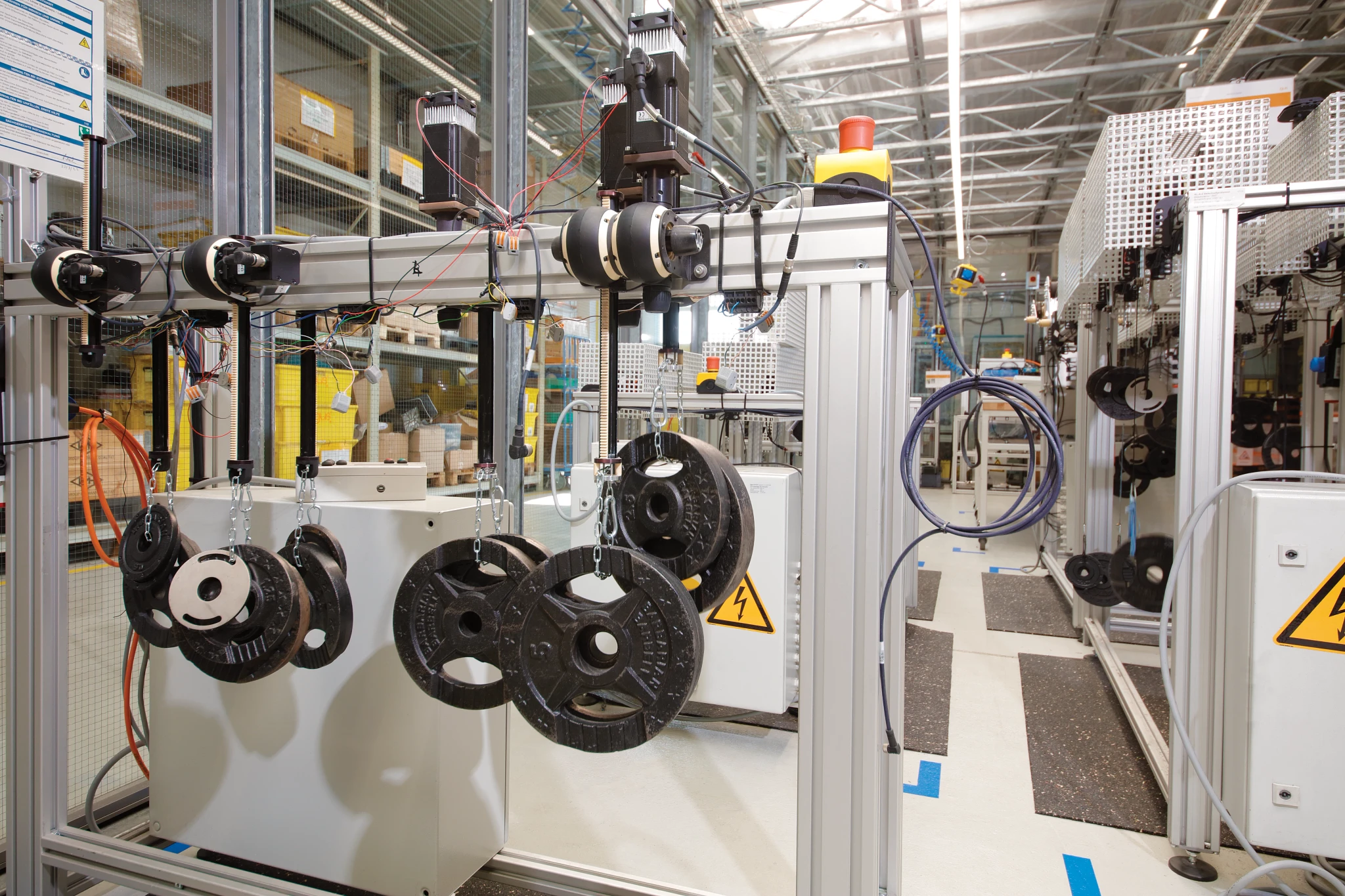 Pesos suspensos nas caixas de câmbio