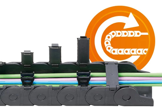 Space-saving energy chain systems
