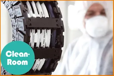 Energy chains for cleanrooms