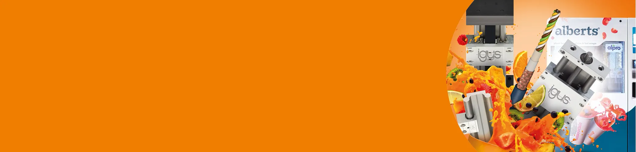 Smoothie-Mischstation<br><font size="7">Hygienisch und schnell<br>dank igus® Linearachsen</font>