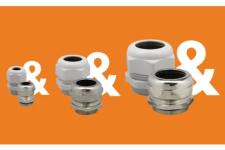 Cable glands orange background