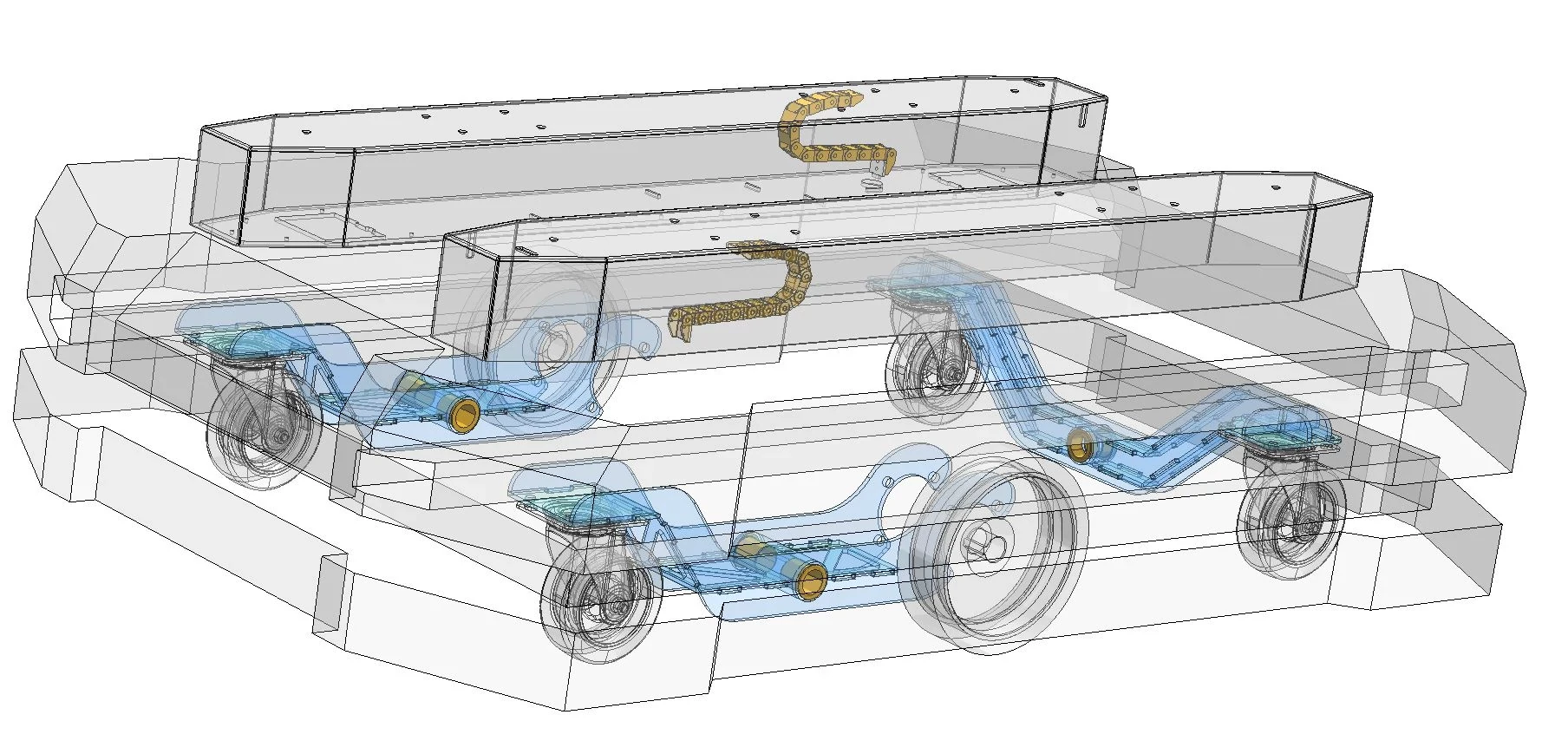 Technical drawing of the IntraBot Lift 550 with visible bearings