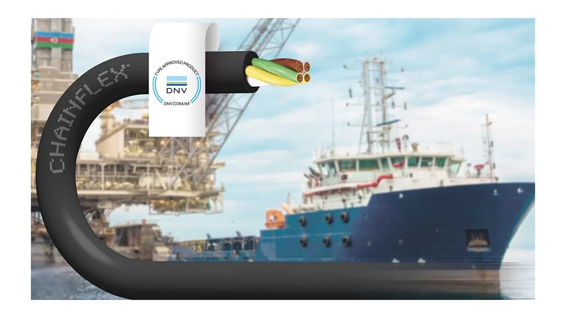 DNV logo with cable and ship