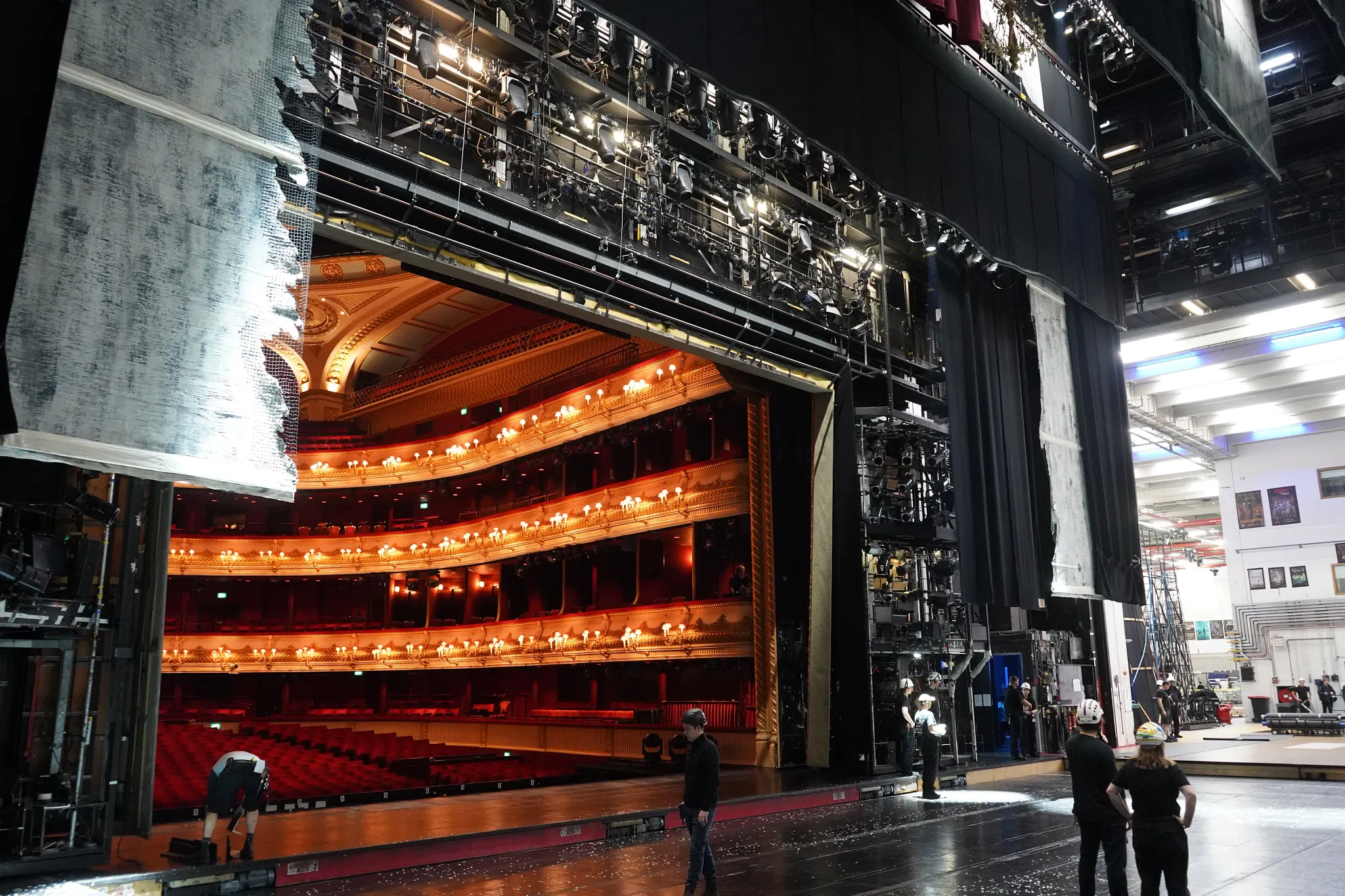 View from behind the stage of the Royal Opera House