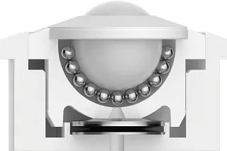 Unité de transfert de billes en plastique avec ressort à disque intégré