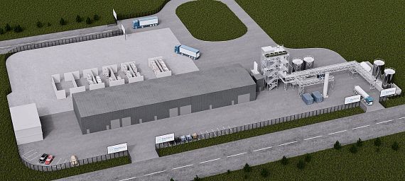 Maqueta de la nueva planta HydroPRS en el polígono industrial Wilton International