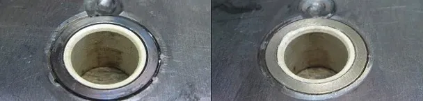 Los cojinetes presentan muy pocos signos de fricción.