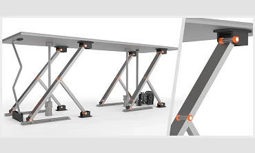 Podium panggung dengan plain bearing