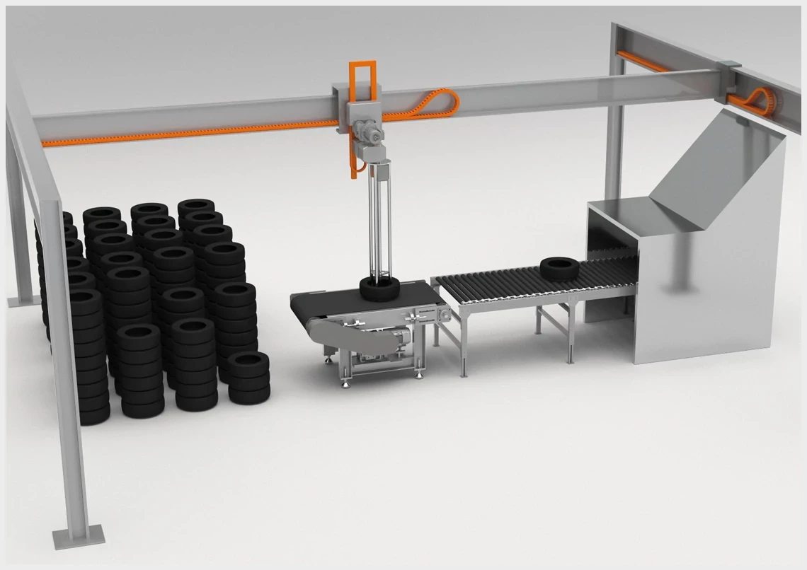 Gantry crane in tyre production