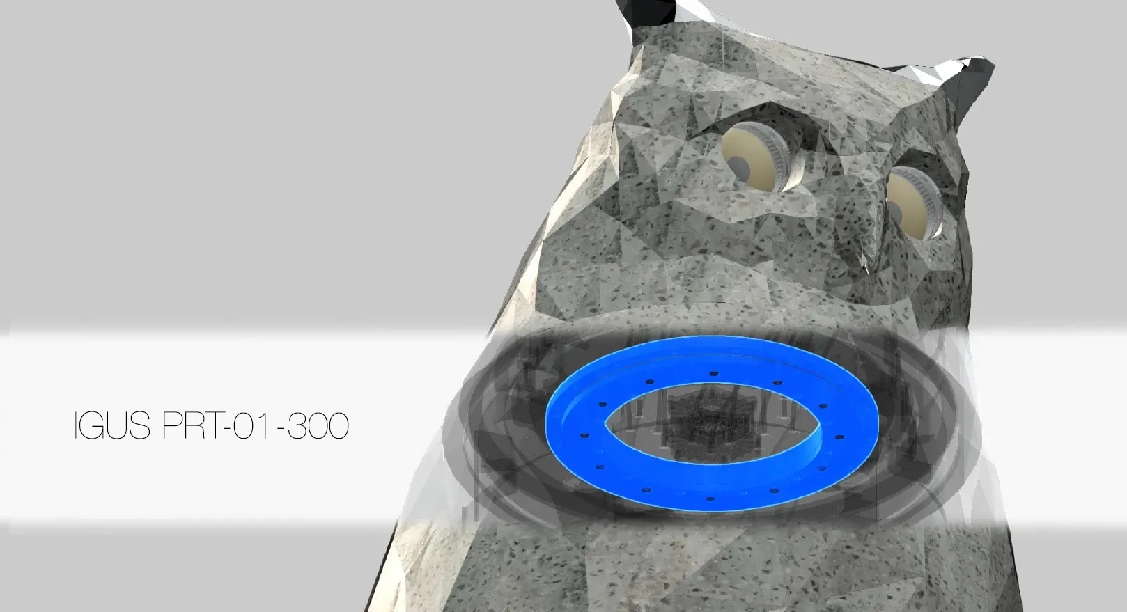 Technical drawing of the owl with PRT slewing ring bearing