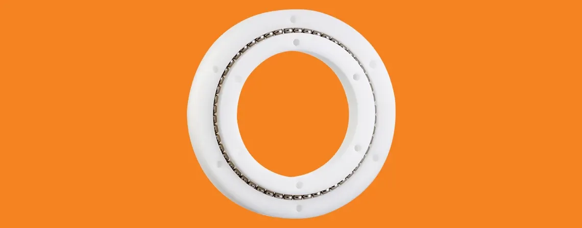 Slewing ring ball bearings with stainless steel balls